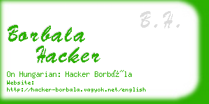 borbala hacker business card
